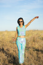 Sequin Flare Trousers