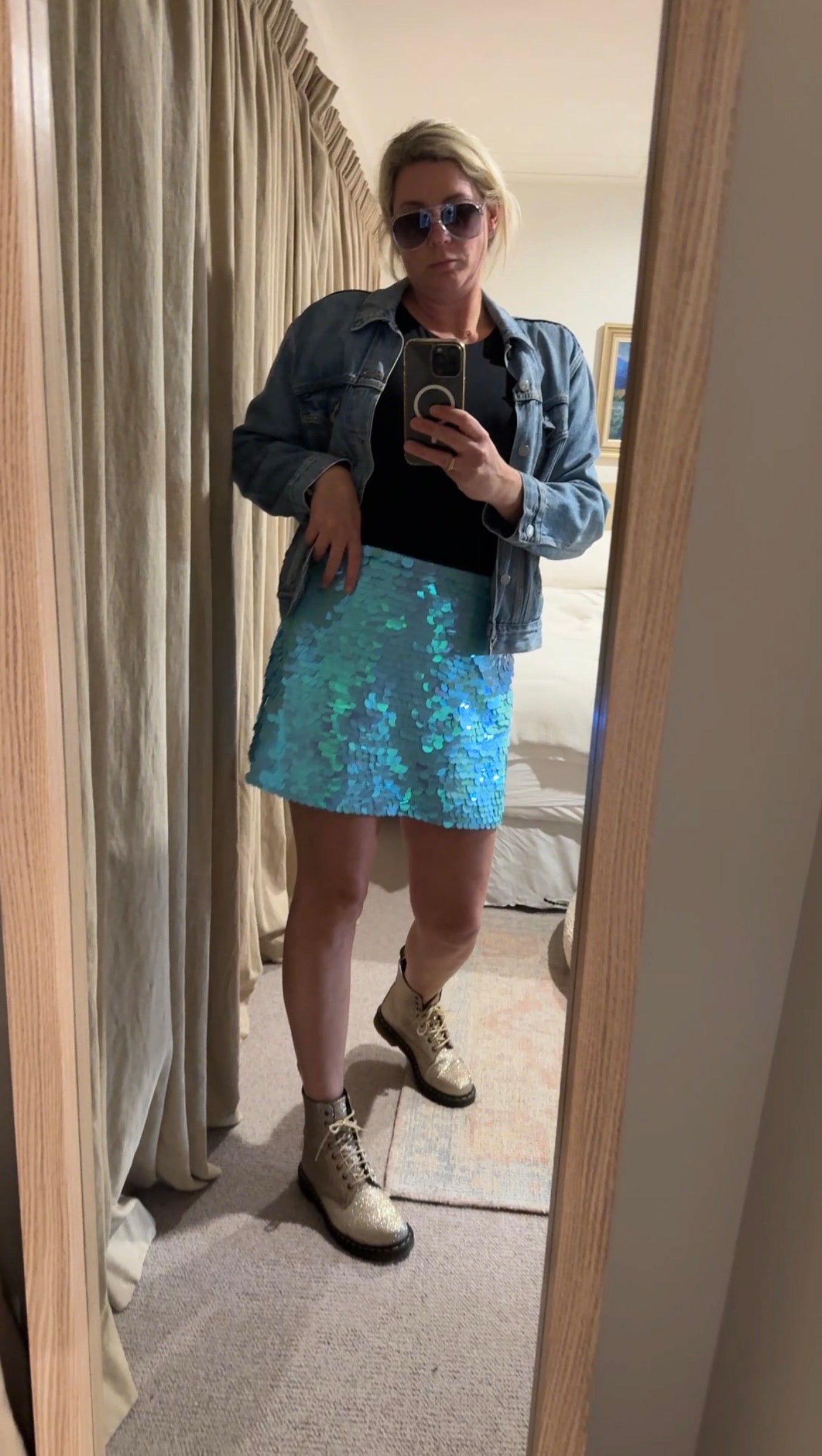 NOVA sequin mini in Waiti Blue festival fashion